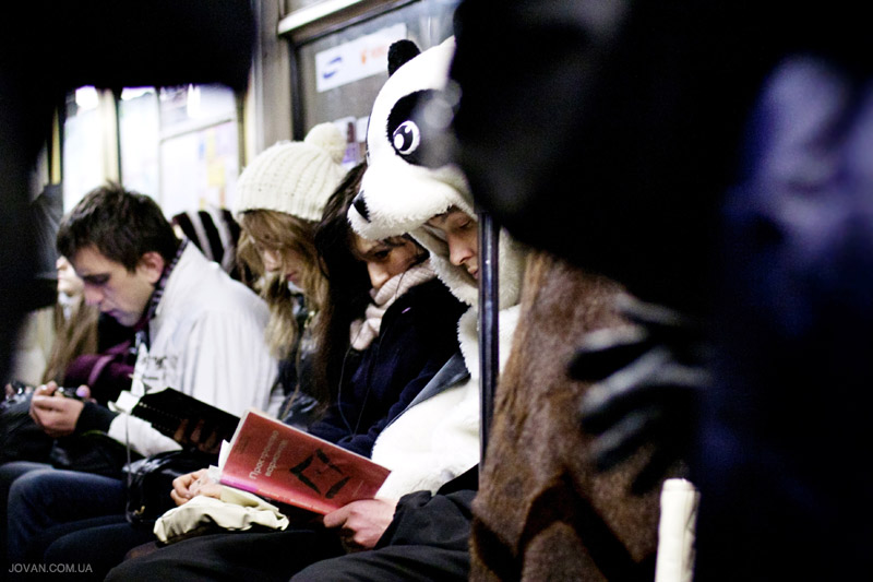 Panda in Kyiv metro